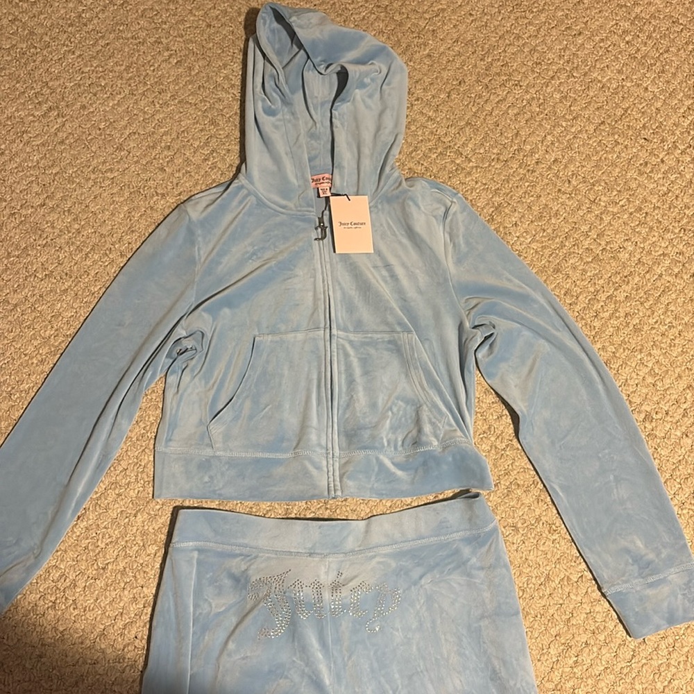 JUICY COUTURE NWT Blue Tracksuit Heritage Blue Jacket and Pants Set Size XL